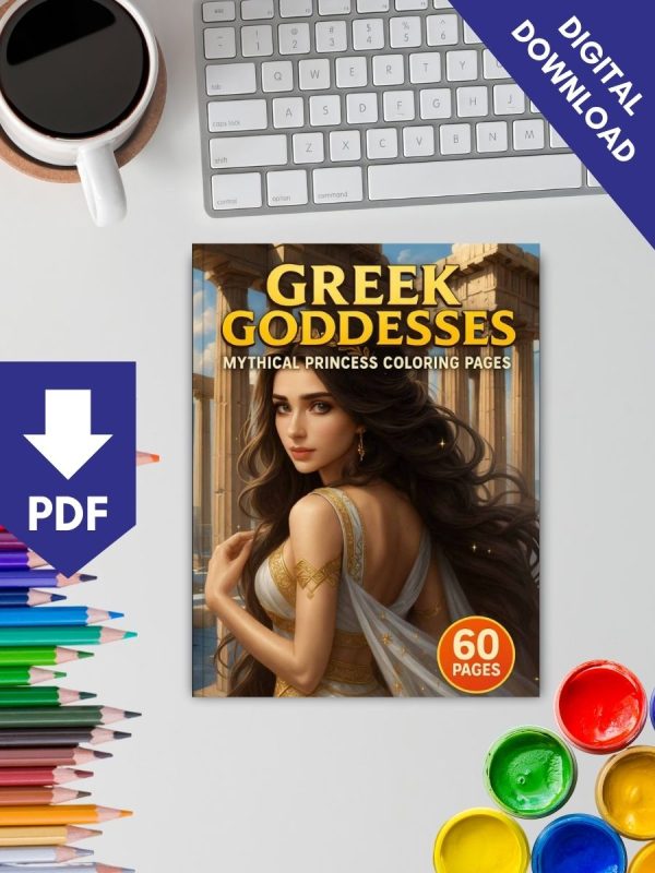 Magical Greek Goddesses Coloring Pages for Kids – Fun & Educational - Image 2