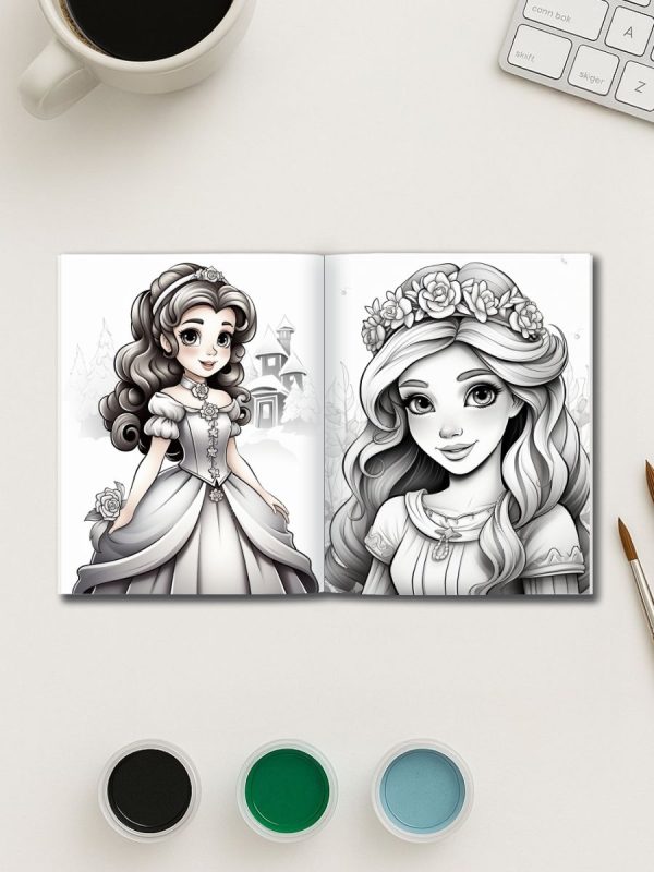 Princess Moments: 120 Elegant Adult Coloring Pages for Relaxation and Creativity - Image 3