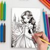 Princess Moments: 120 Elegant Adult Coloring Pages for Relaxation and Creativity - Image 5