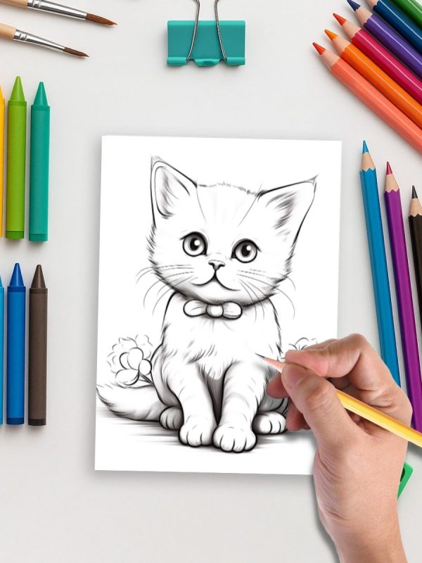 Whisker World – 105 Cat Coloring Pages - Image 5