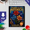 Stunning Botanical Beauty: 180 Stained Glass Floral Art Pages - Image 2