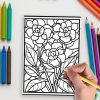 Stunning Botanical Beauty: 180 Stained Glass Floral Art Pages - Image 5