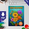 Zen Blooms: 100 Relaxing Flower Coloring Pages for Stress Relief - Find Your Inner Peace Today! - Image 2