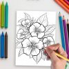 Zen Blooms: 100 Relaxing Flower Coloring Pages for Stress Relief - Find Your Inner Peace Today! - Image 5