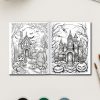 Haunted Manor: 45 Spooky Halloween House Coloring Pages for Kids and Adults - Image 3