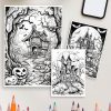 Haunted Manor: 45 Spooky Halloween House Coloring Pages for Kids and Adults - Image 4