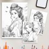 Geisha Grace: 29 Japanese Women Coloring Pages for Adults - Image 4