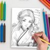 Geisha Grace: 29 Japanese Women Coloring Pages for Adults - Image 5
