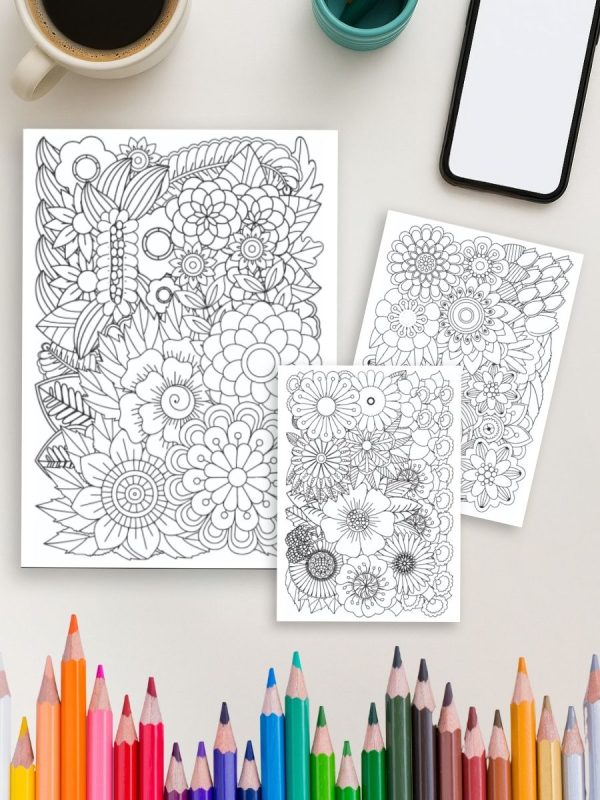 Floral Tangles – 50 Zentangle Flower Pages - Image 4