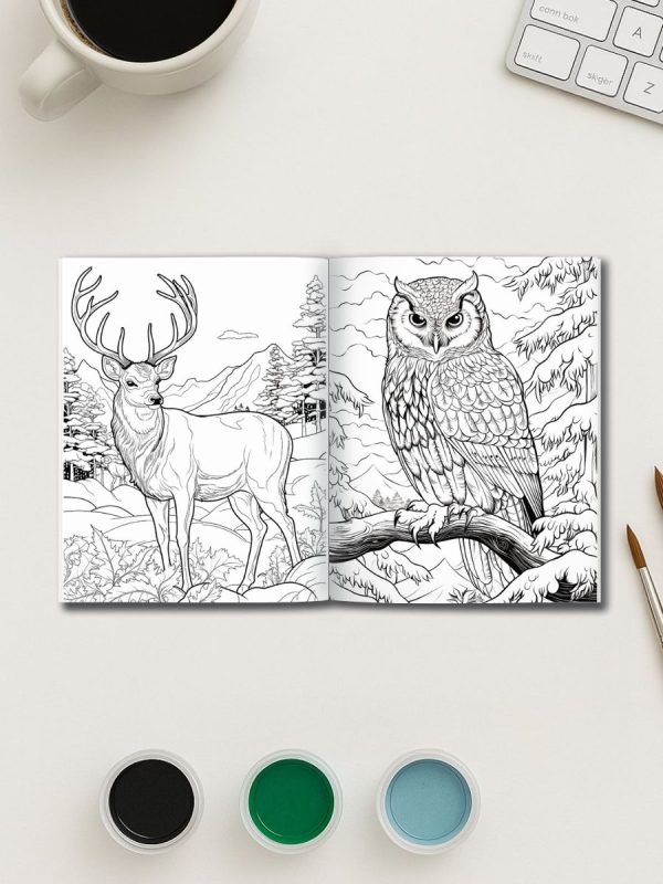 Winter Whiskers: Animal Coloring Pages Collection for Winter Fun - Image 3