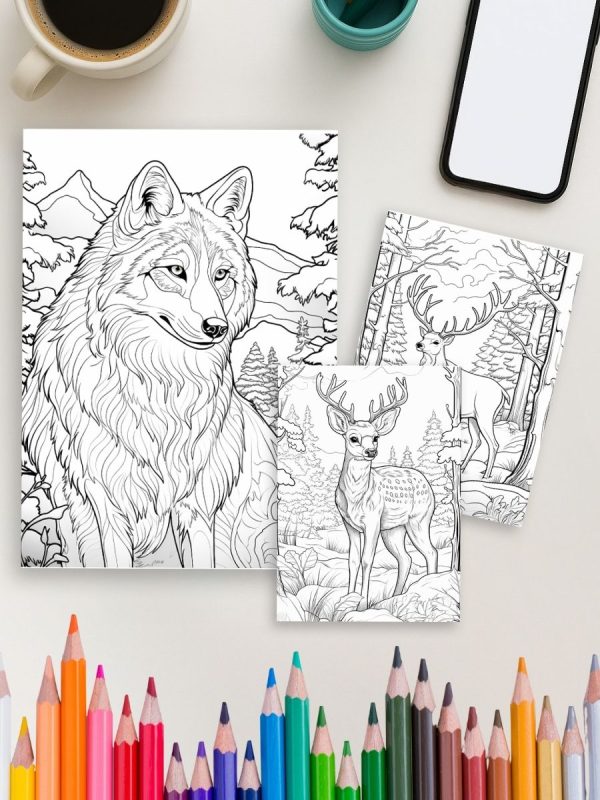 Winter Whiskers: Animal Coloring Pages Collection for Winter Fun - Image 4
