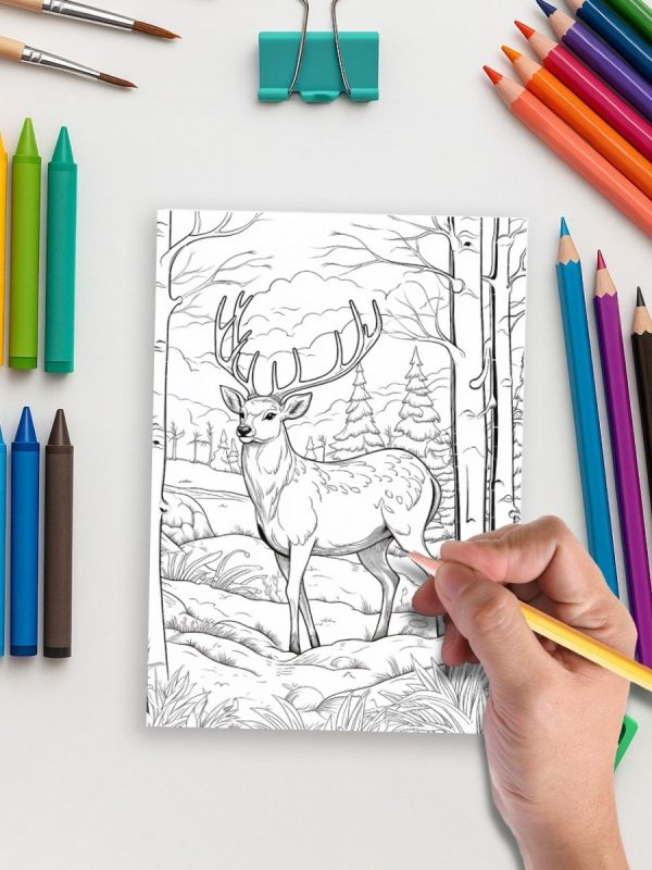 Winter Whiskers: Animal Coloring Pages Collection for Winter Fun - Image 5