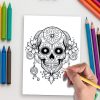 Sugar Skull Fiesta: 100 Coloring Pages for Day of the Dead - Image 5