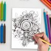 Steampunk Blooms: 253 Floral Mandala Designs for Unique Art Projects - Image 5