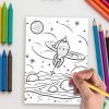 Space Coloring Pages: Cosmic Adventures for Exploring the Universe - Image 3