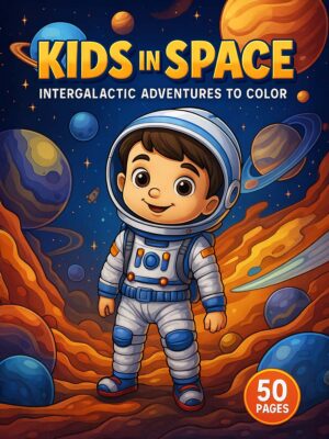 Kids in Space Intergalactic Adventures to Color Pages