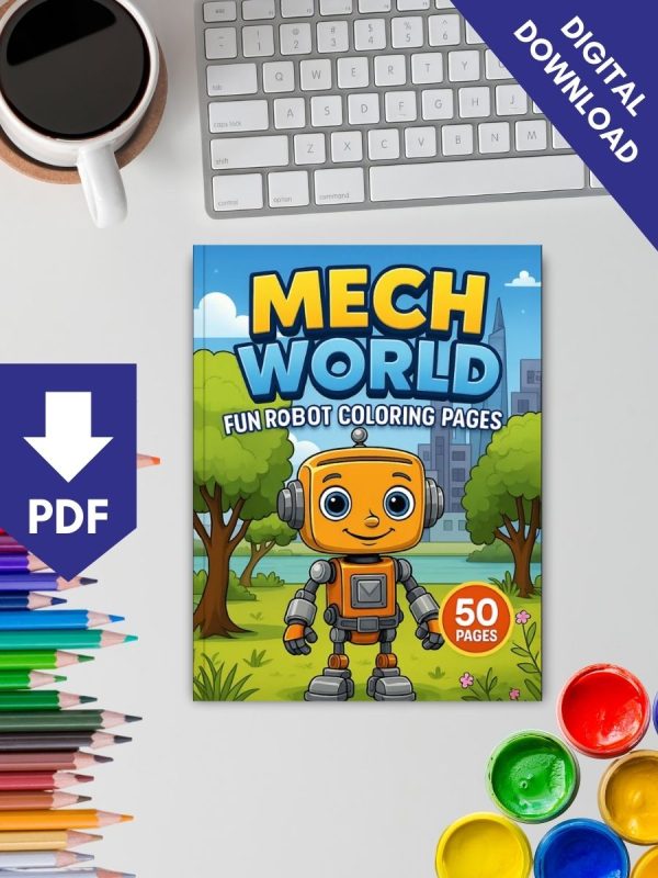 Mech World Coloring Book: Fun Robot Coloring Pages for Kids - Image 2