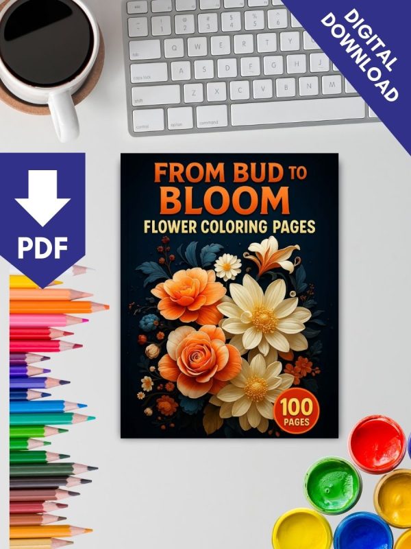 Flowers Coloring Book: Relaxing Floral Designs from Bud to Bloom - Image 2