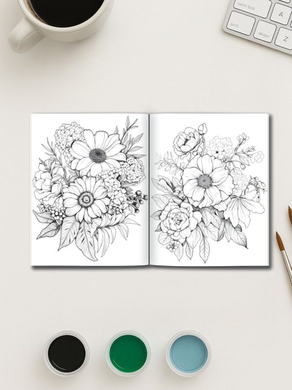 Flowers Coloring Book: Relaxing Floral Designs from Bud to Bloom - Image 3