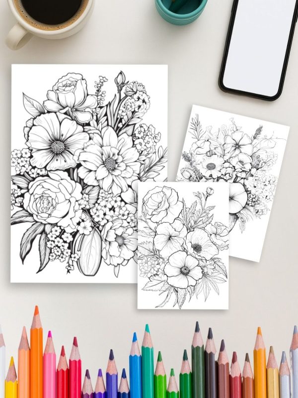 Flowers Coloring Book: Relaxing Floral Designs from Bud to Bloom - Image 4