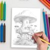 Whimsical Mushroom Cottage Magic: 75 Enchanting House Pages - Image 5