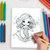 Mermaid Tales & Mythical Friends – 70 Fantasy Story Coloring Pages - Image 5