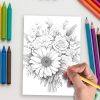 Blossom Bliss: 50 Flower Coloring Pages Vol. 2 - Relaxing Floral Designs for Adults - Image 5