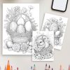 Festive Easter Bloom Baskets Coloring Pages for Spring Fun - Image 4