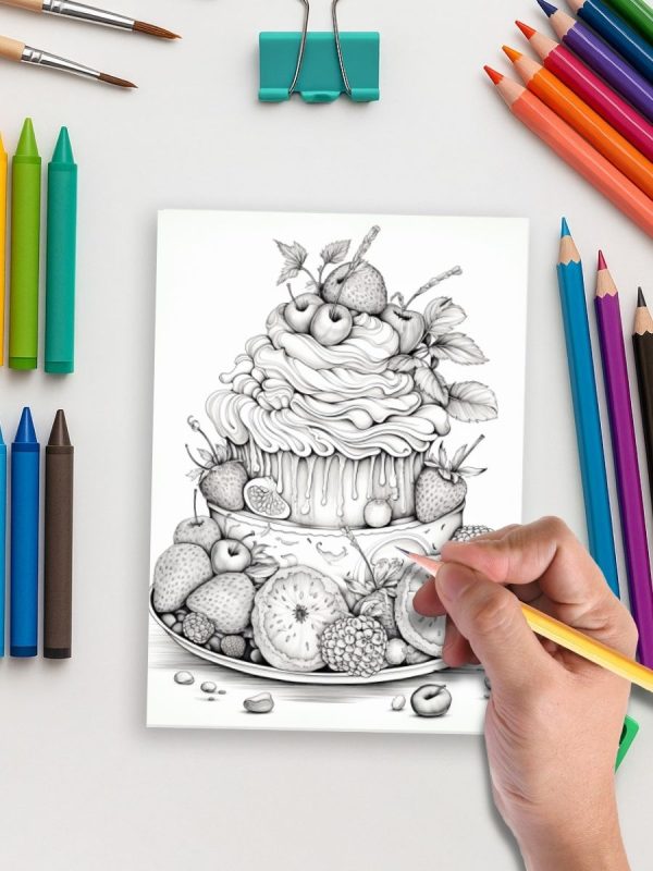 Delicious Food-Themed Coloring Pages for Fun and Relaxation - Image 5