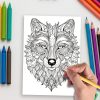 Mandala Wolves – 50 Wild: Intricate Wolf Mandala Coloring Book for Adults - Image 5