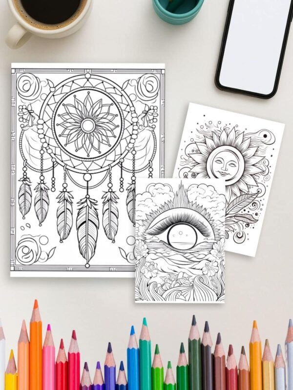 Boho Expressions: Whimsical Art Pages for Creative Inspiration - Get Inspired Today! - Image 4