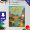 Boho Vistas: Stunning Landscape Coloring Pages for Relaxation and Creativity - Image 2