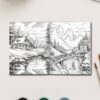 Boho Vistas: Stunning Landscape Coloring Pages for Relaxation and Creativity - Image 3