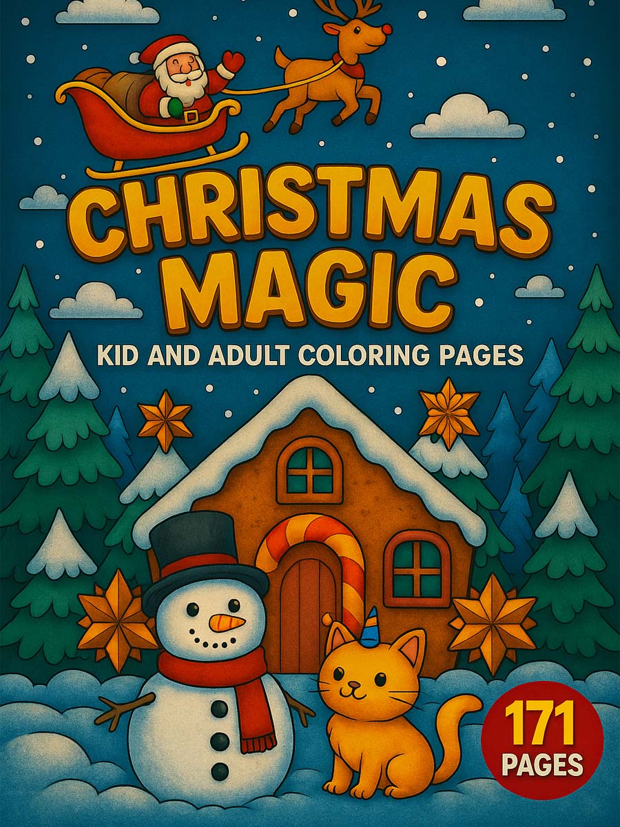 Christmas Magic: 171 Holiday-Themed Coloring Pages for Festive Fun