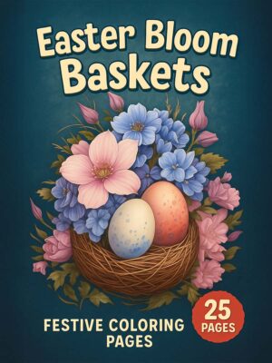 Festive Easter Bloom Baskets Coloring Pages for Spring Fun