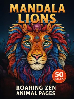 Mandala-Lions-Roaring-Zen-Animal-Pages