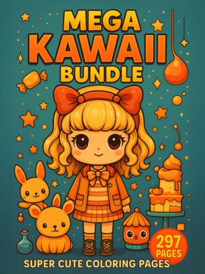 Super Cute Coloring Pages - Mega Kawaii Bundle for Kids and Adults