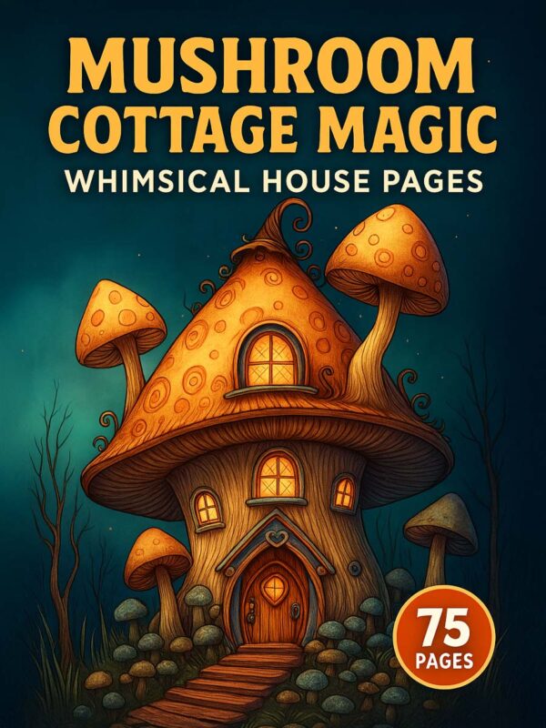 Whimsical Mushroom Cottage Magic: 75 Enchanting House Pages
