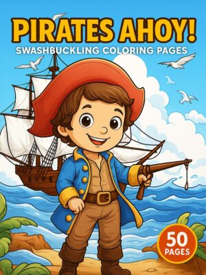 Pirates Ahoy! Coloring Book: 50 Swashbuckling Pages for Kids and Adults – Fun Pirate Designs