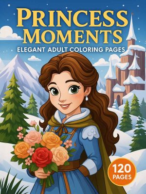 Princess Moments: 120 Elegant Adult Coloring Pages for Relaxation and Creativity
