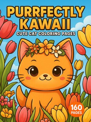 Purrfectly-Kawaii-Cute-Cat-Coloring-Pages