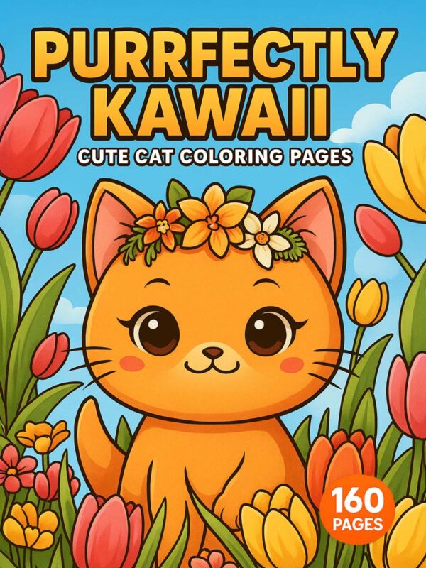 Purrfectly-Kawaii-Cute-Cat-Coloring-Pages