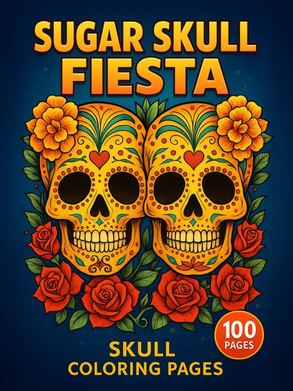 Sugar Skull Fiesta: 100 Coloring Pages for Day of the Dead