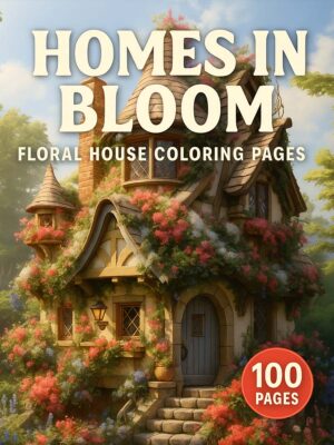 Homes-in-Bloom-Floral-House-Coloring-Pages